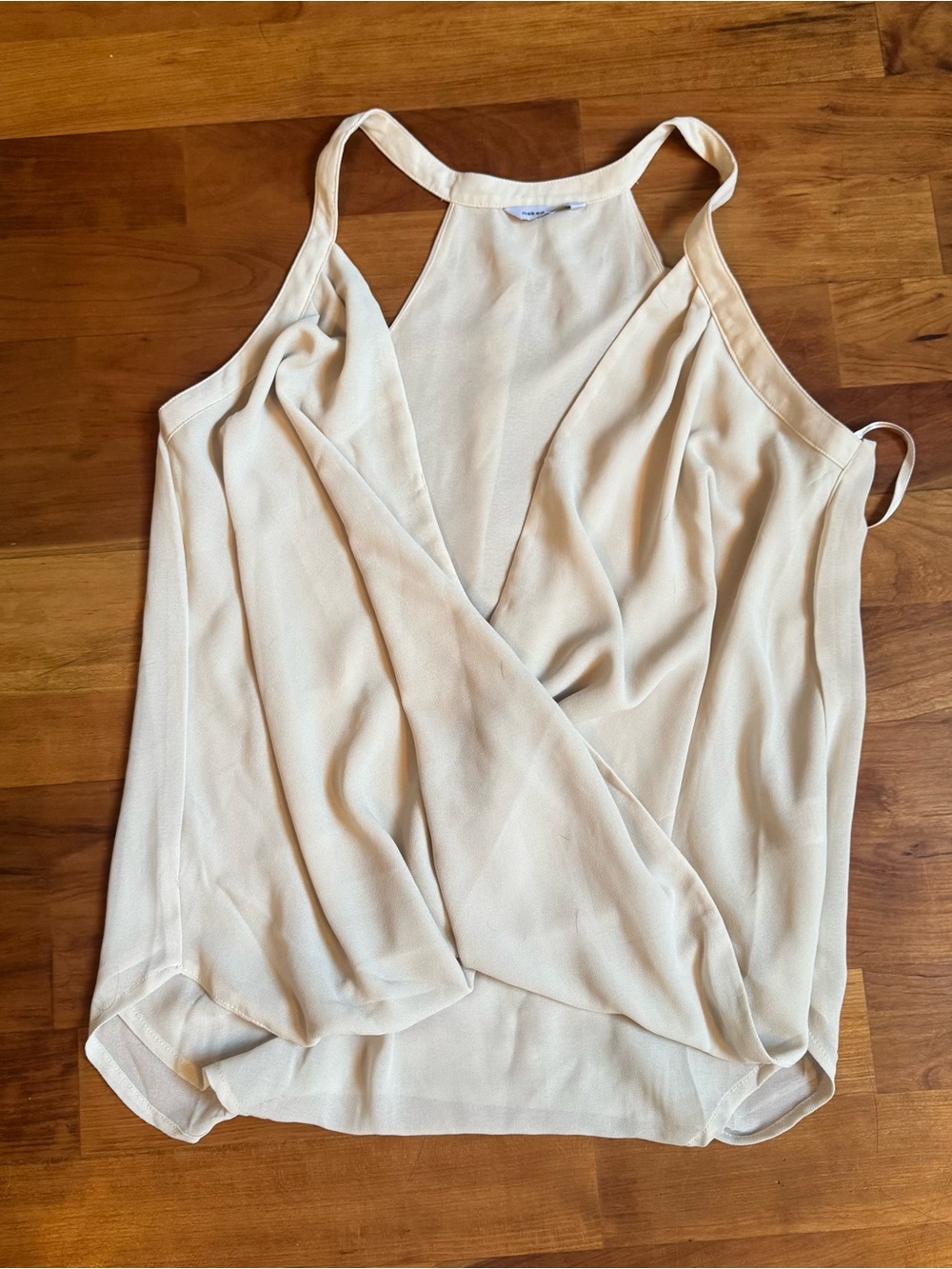 Naked Zebra Cream Draped Surplice Camisole